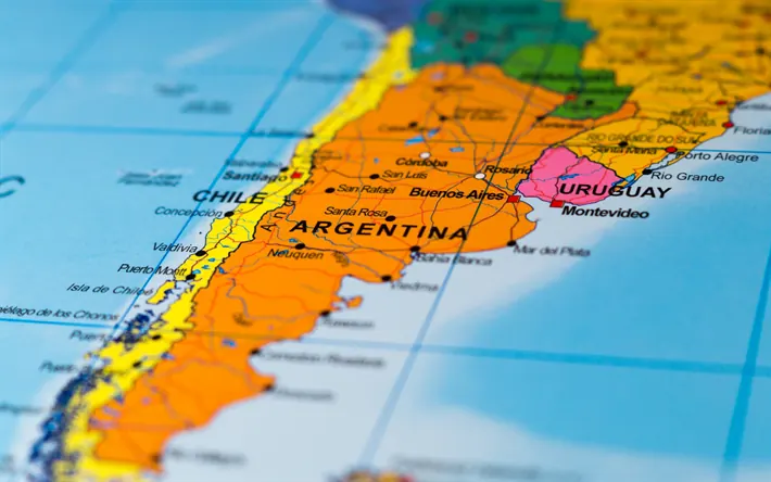Mapa de Argentina que ilustra los viajes al interior del país desde Buenos Aires